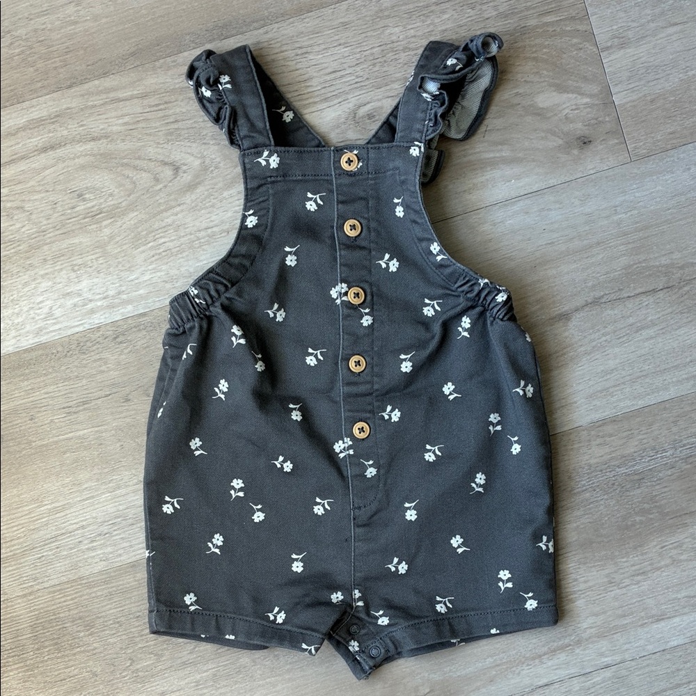 Cat & Jack Dark Gray Floral Kids Overalls